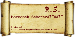 Marecsek Seherezádé névjegykártya
